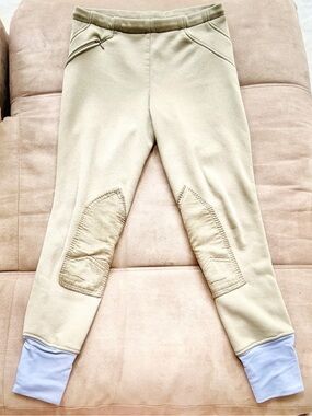 TuffRider Children's Unifleece Pull-On Stretch Knee Patch Winter Breeches, 16